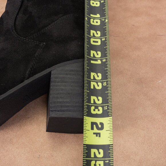 BP Women Luke Black Faux Suede Block Heel Over The Knee Boots sz 6.5 - Picture 8 of 10